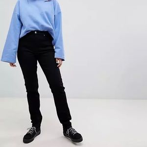 NWOT Weekday Women’s Black High Waisted Slim Fit Skinny Jeans Size W 28 L 32